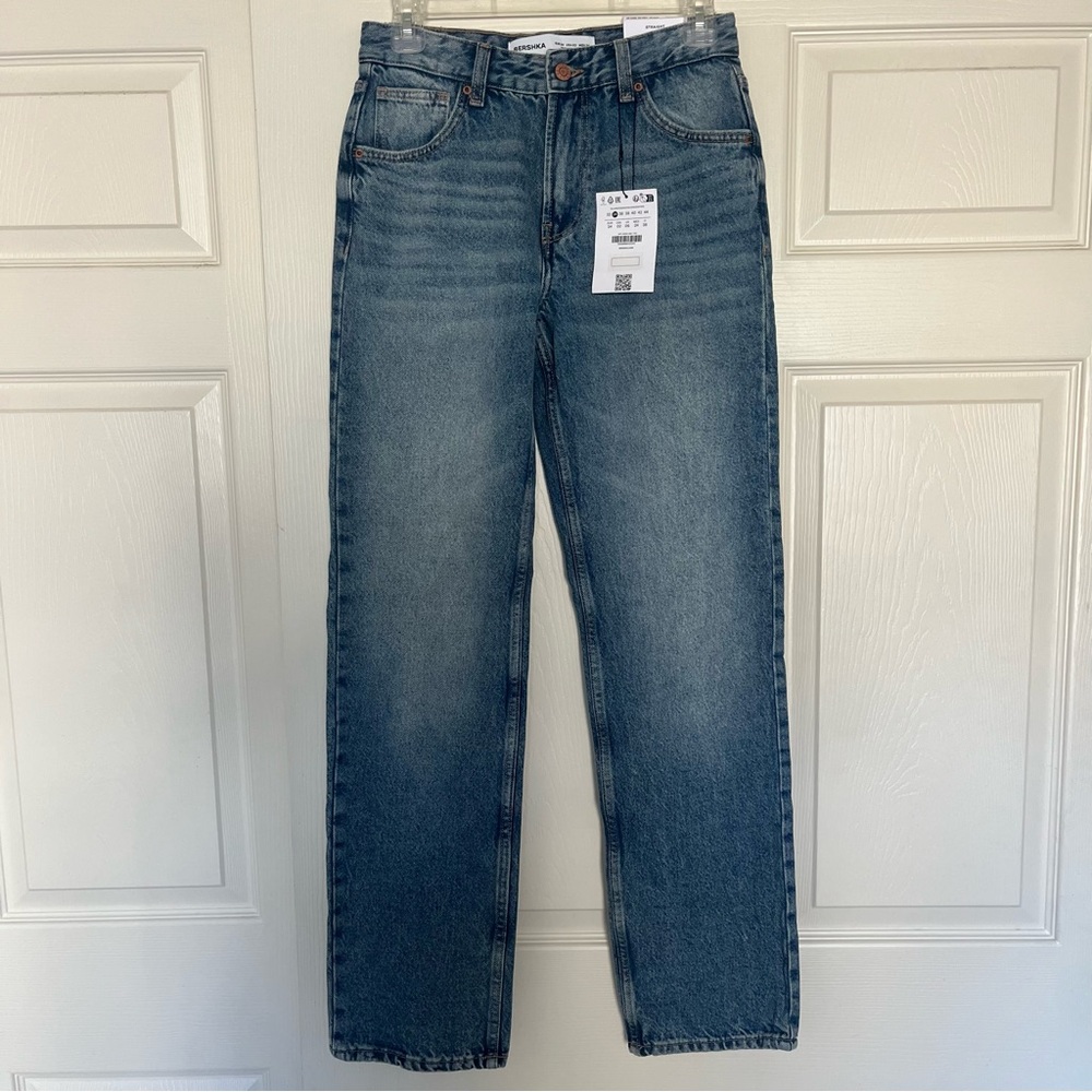 Bershka Women’s Straight Leg Denim Jeans New With Tags Size 02